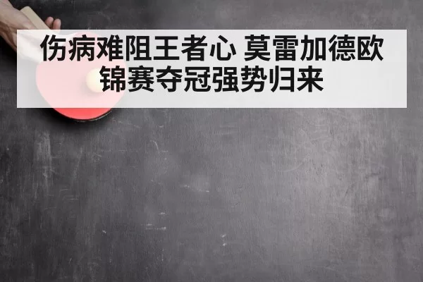 伤病难阻王者心 莫雷加德欧锦赛夺冠强势归来